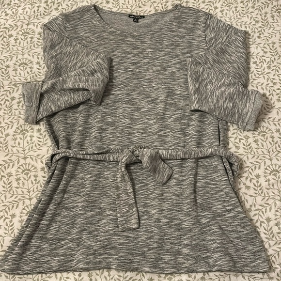 JCrew Mercantile Marled Gray Tunic with Tie, Sz XL, Barely Worn! - Picture 1 of 1